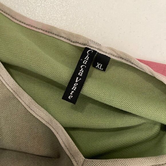 Chacha Vente Blouse Women's XL V-Neck Tie Dye Y2k Boho Lined Shirt Top Colorful - Picture 7 of 9